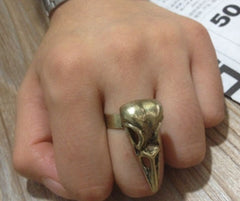 Gothic Crow Skull Bird Ring